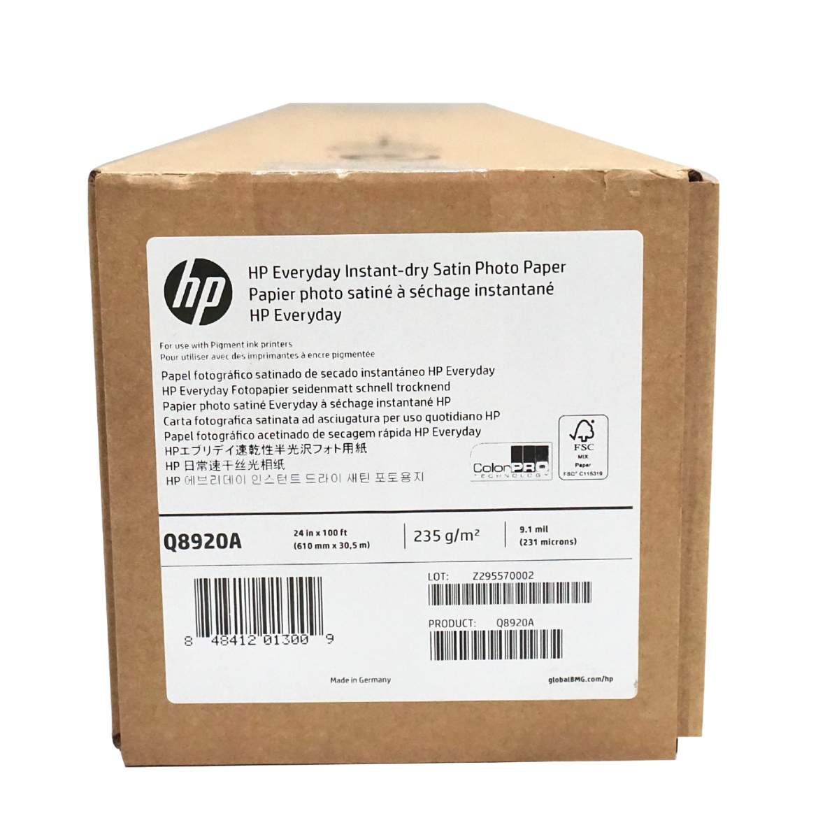 Q8920A HP Everyday Instant-dry Satin Photo Paper (Semi-Gloss) 24" x 30.5M 235gsm.