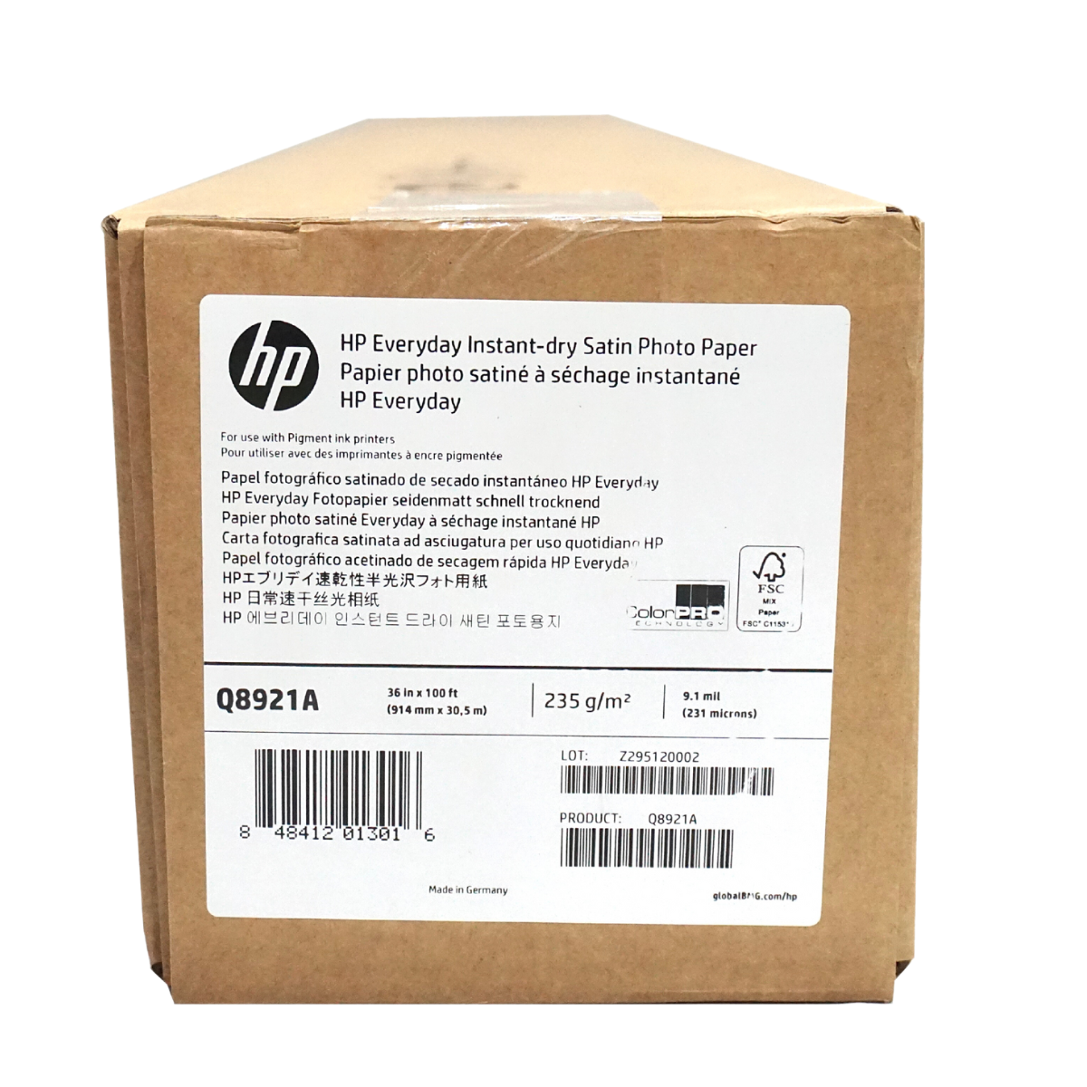 Q8921A HP Everyday Instant-dry Satin Photo Paper (Semi-Gloss) 36" x 30.5M 235gsm.